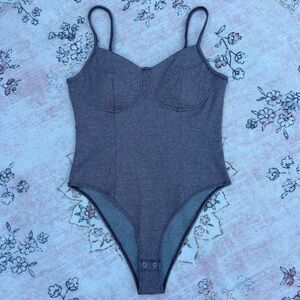 Cute cottagecore black & white gingham print corset style onsie thong